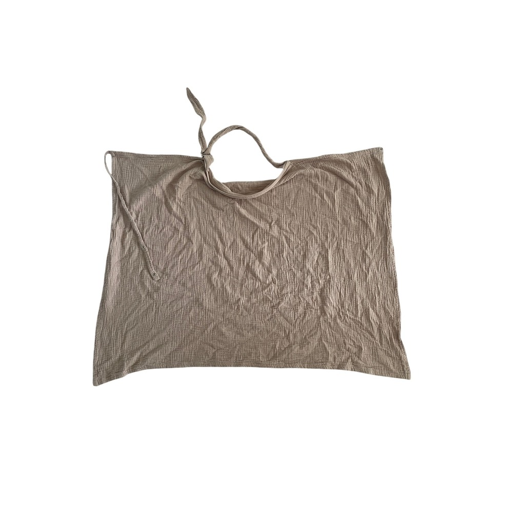 Tan Cotton Gauze Nursing Cover Adjustable D-Ring Muslin Breastfeeding Wrap